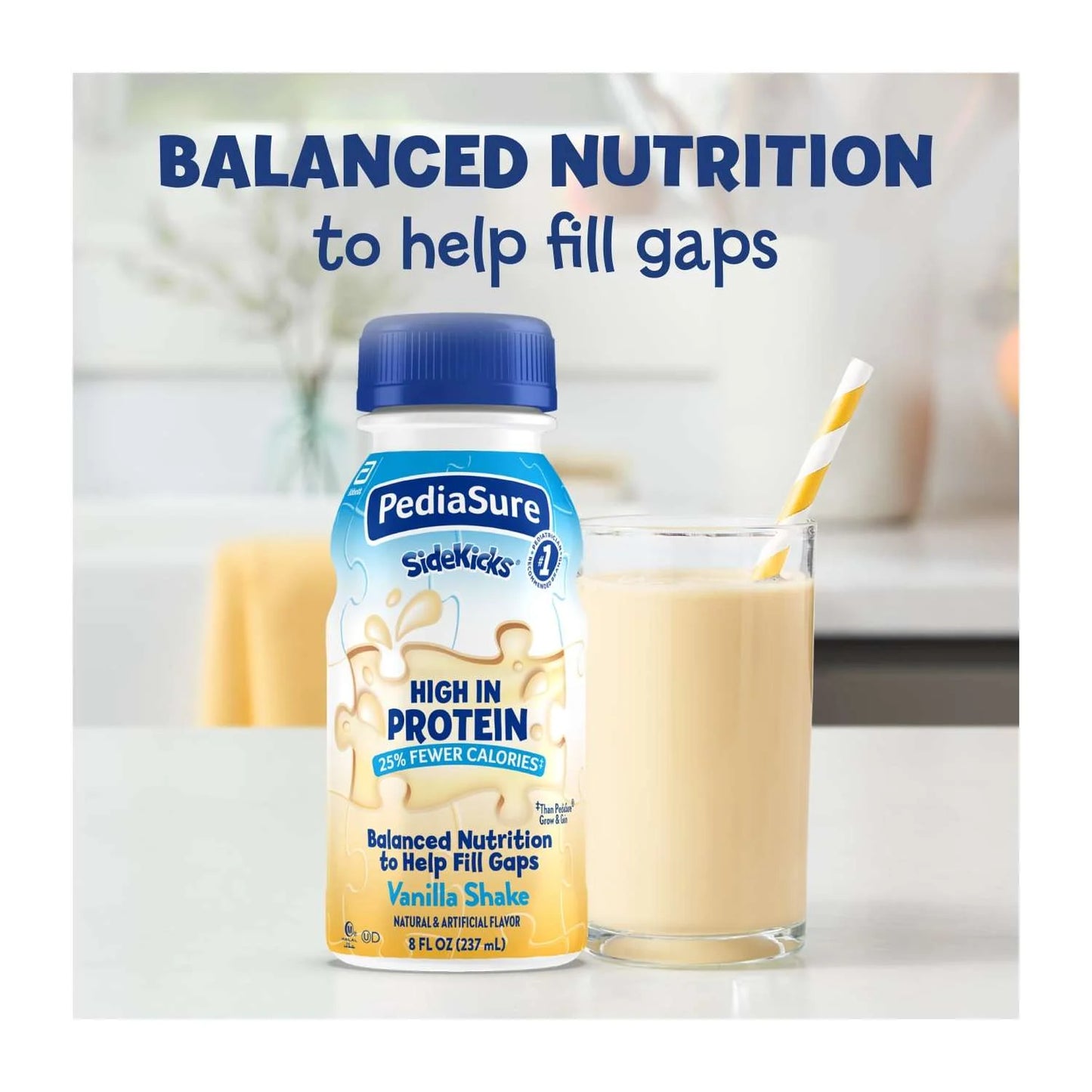 PediaSure® Sidekicks® Vanilla Shake 8 oz. bottle - 66912