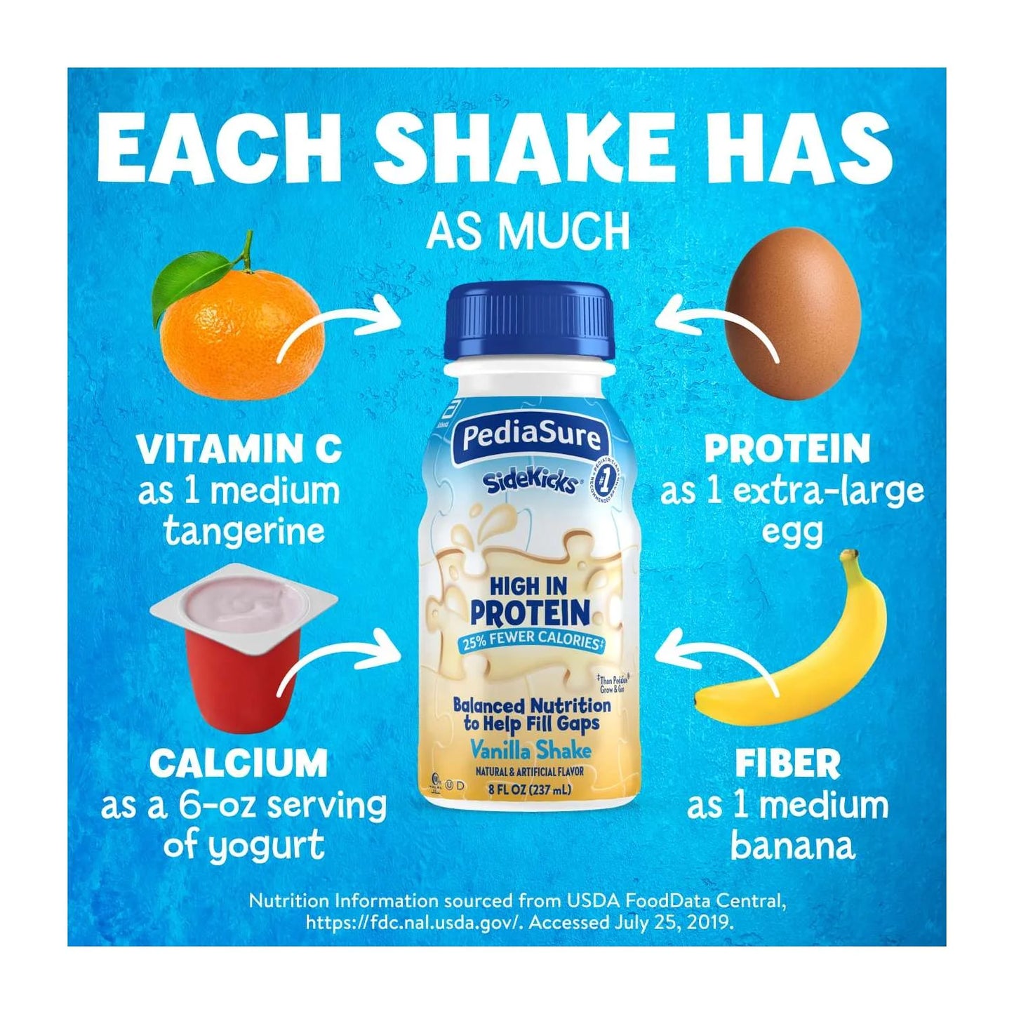 PediaSure® Sidekicks® Vanilla Shake 8 oz. bottle - 66912