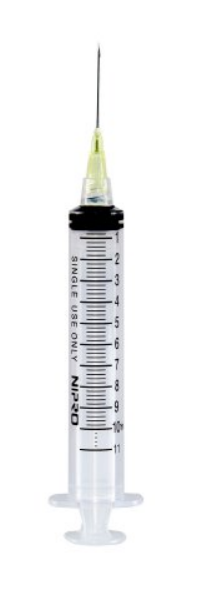 Nipro Medical 10mL Syringe with Hypodermic Needle 20G X 1" - JD+10L2025-WEI