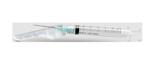 McKesson Prevent 3mL 25G x 5/8" Safety Hypodermic Syringe with Needle - 102-SN3C2558S3