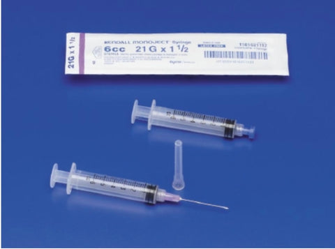 Cardinal Monoject™ Soft Pack  6mL, 22 G x 1-1/2" Syringe with Hypodermic  Needles - 1181622112