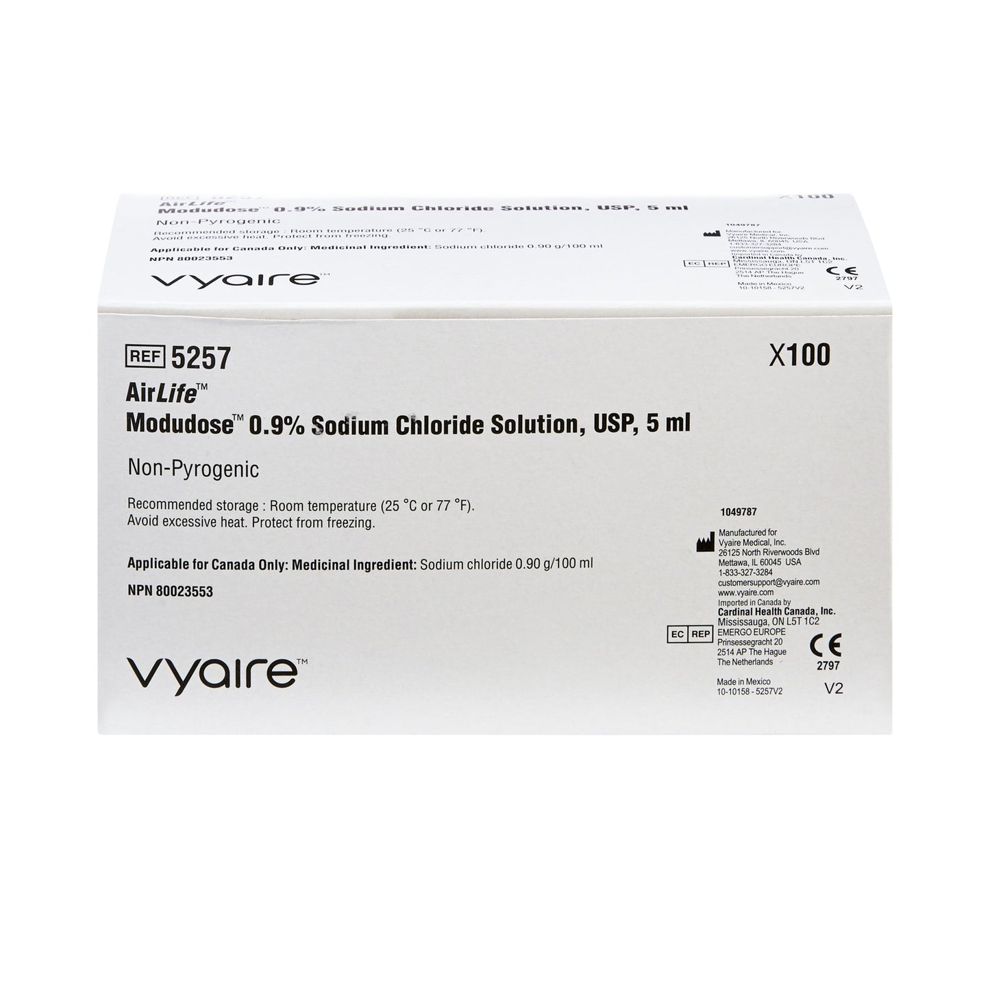 AirLife® Modudose® 5 mL Respiratory Therapy Solution 0.9% Sodium Chloride Sterile | 5257