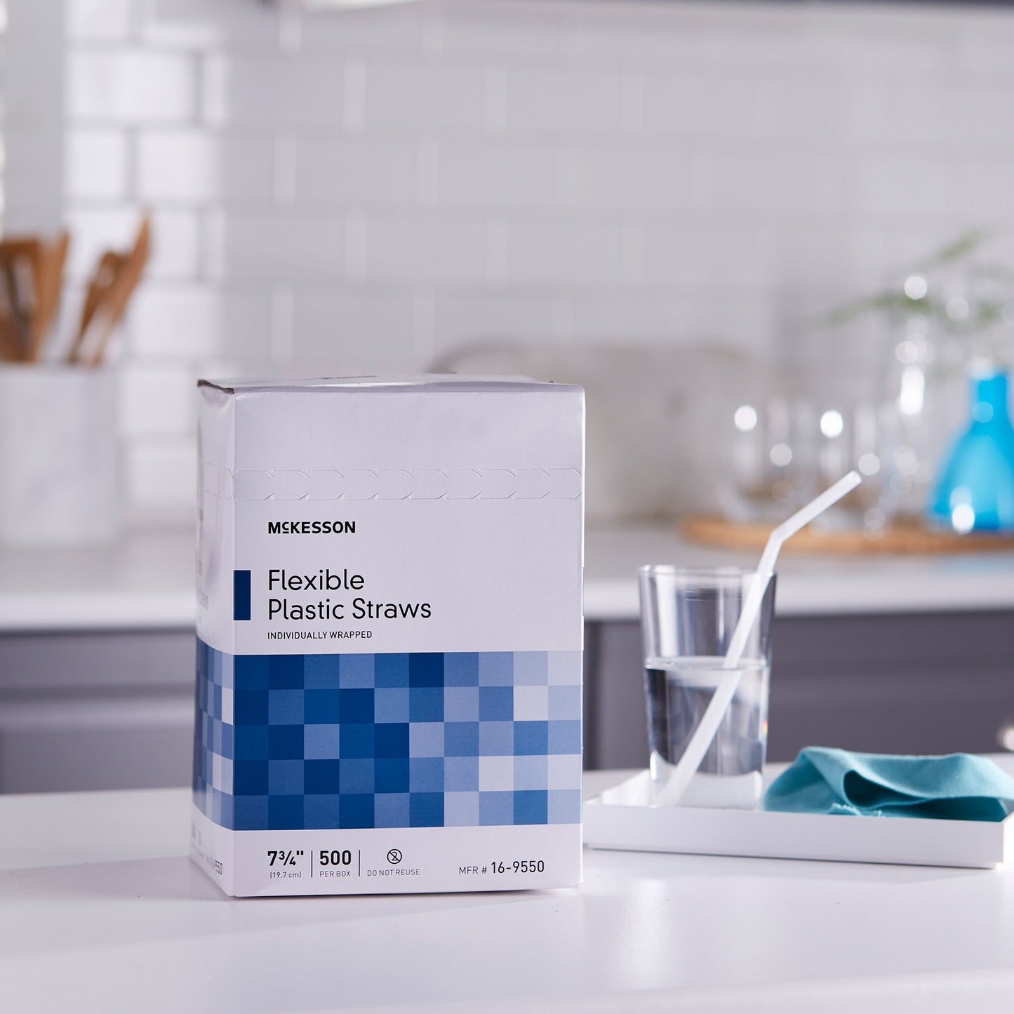 McKesson Flexible Drinking Straw, 7-3/4 Inch Length 16-9550