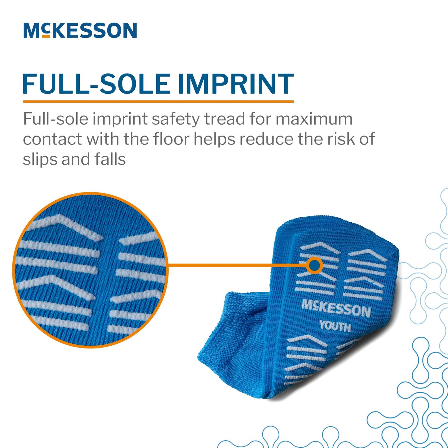 Slipper Socks McKesson Unisex Youth Single Tread Single Patient Use Light Blue 16-Y-3849