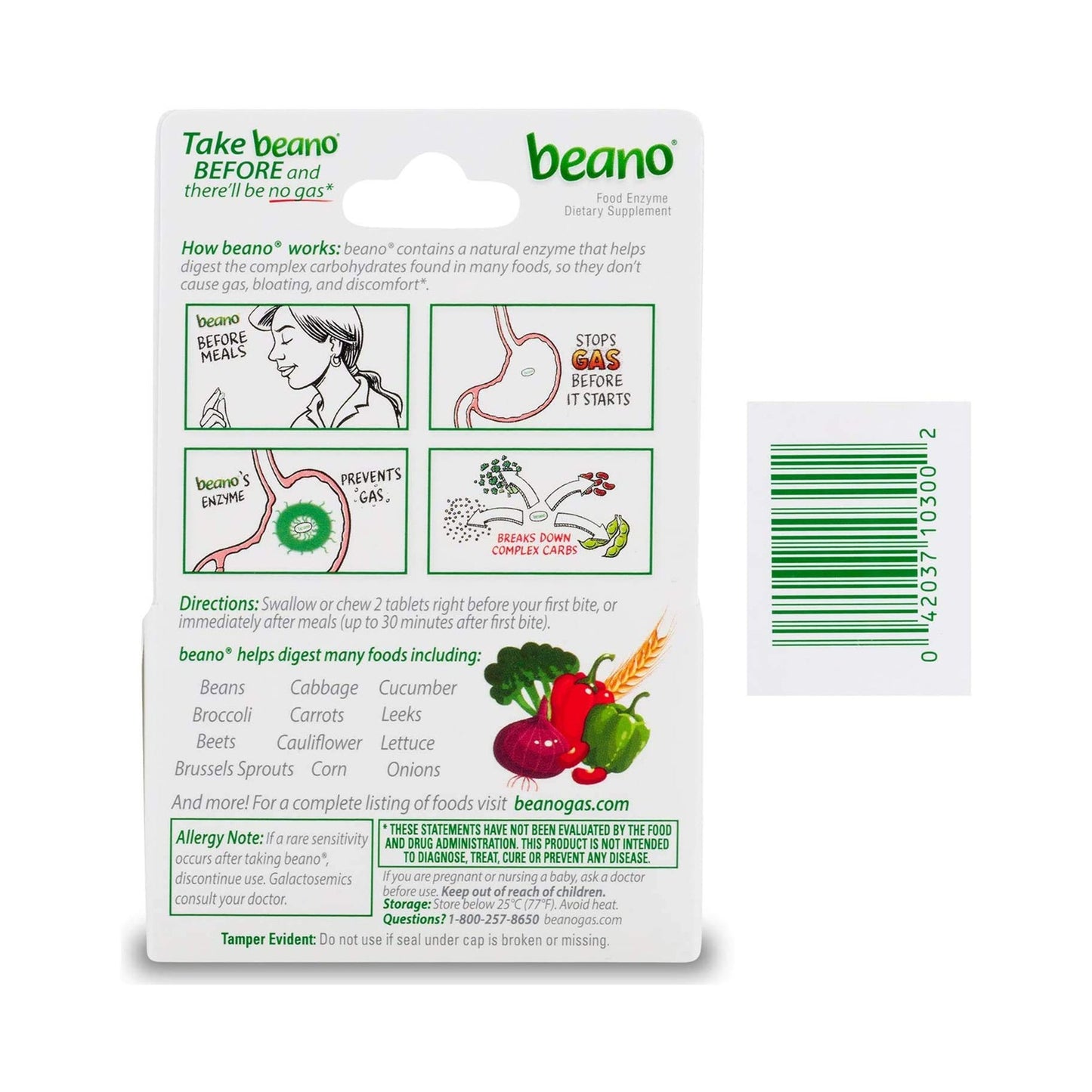 Beano® Extra Strength Food Enzyme Tablets 04203710300