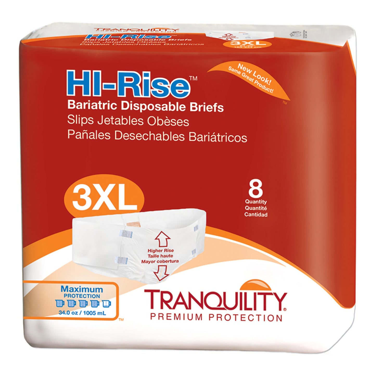 Tranquility® HI-Rise™ Maximum Absorbency Bariatric Incontinence Brief 2192