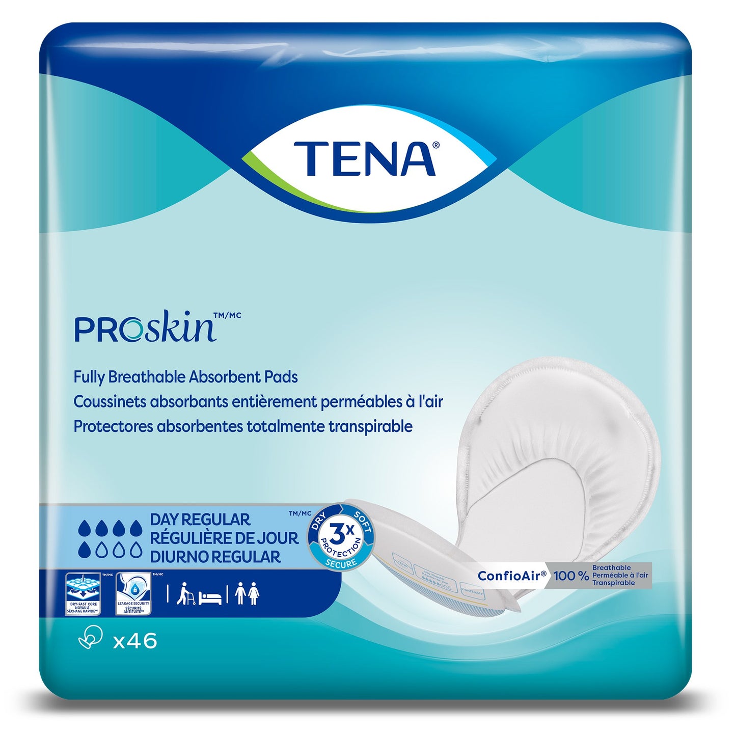 Incontinence Liner TENA ProSkin™ Day Regular 24 Inch Length Moderate Absorbency Dry-Fast Core™ One Size Fits Most - 62418