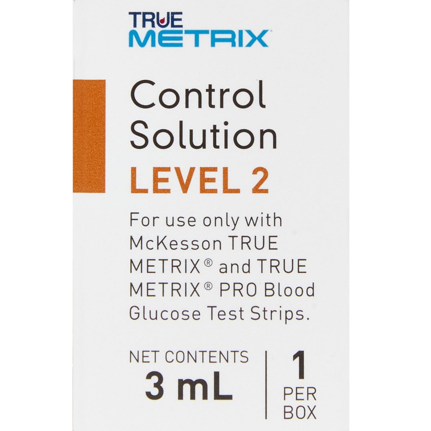 McKesson True Metrix Blood Glucose Testing, Control Solution, 3 mL, Level 2 06-R5051-2