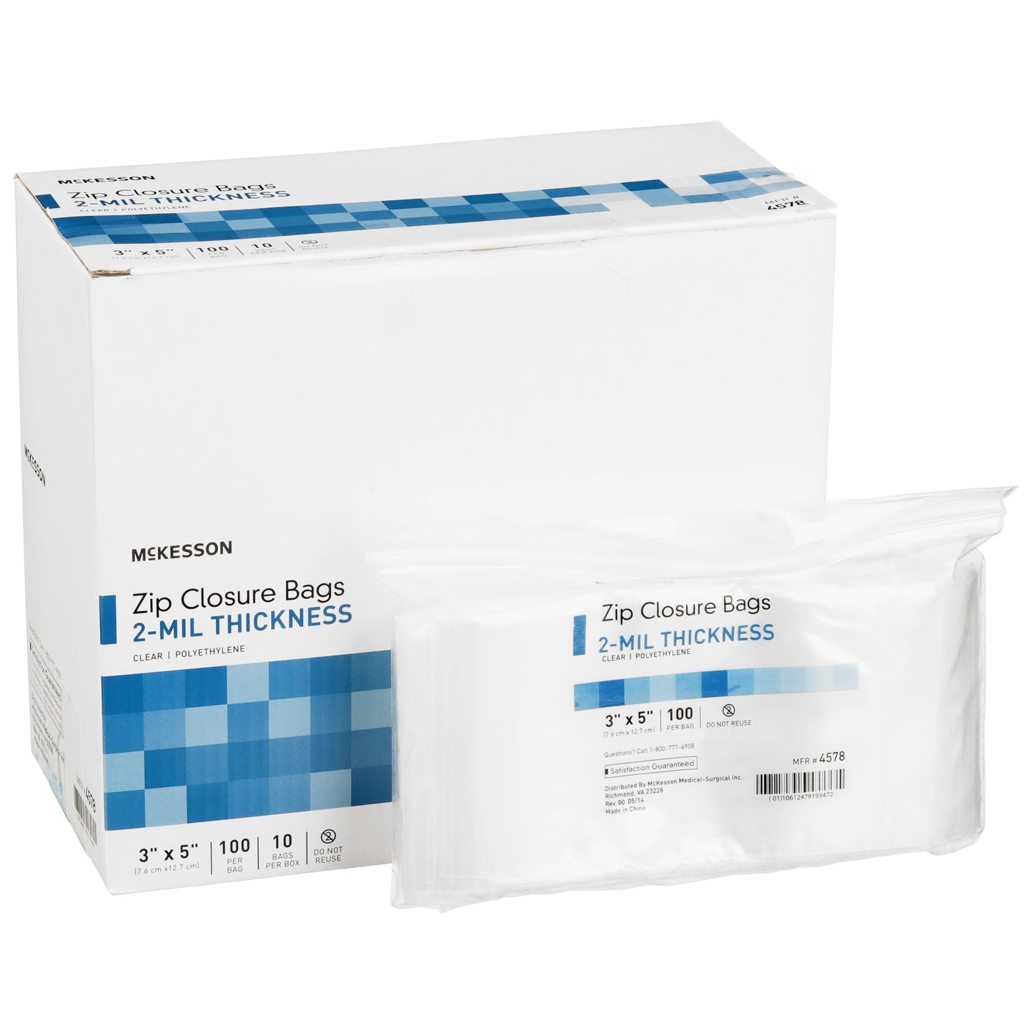 McKesson Zip Closure Bag, 3 x 5 in. 4578