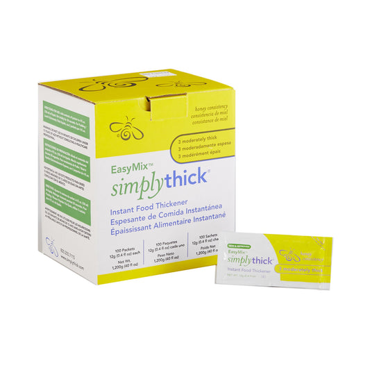 Food and Beverage Thickener SimplyThick® Easy Mix 12 Gram Individual Packet Unflavored Gel IDDSI Level 3 Moderately Thick/Liquidized - STIND100L3