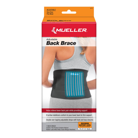 Back Brace Mueller® One Size Fits Most Hook and Loop Strap Closure 28 to 50 Inch Waist Circumference Adult - 6711