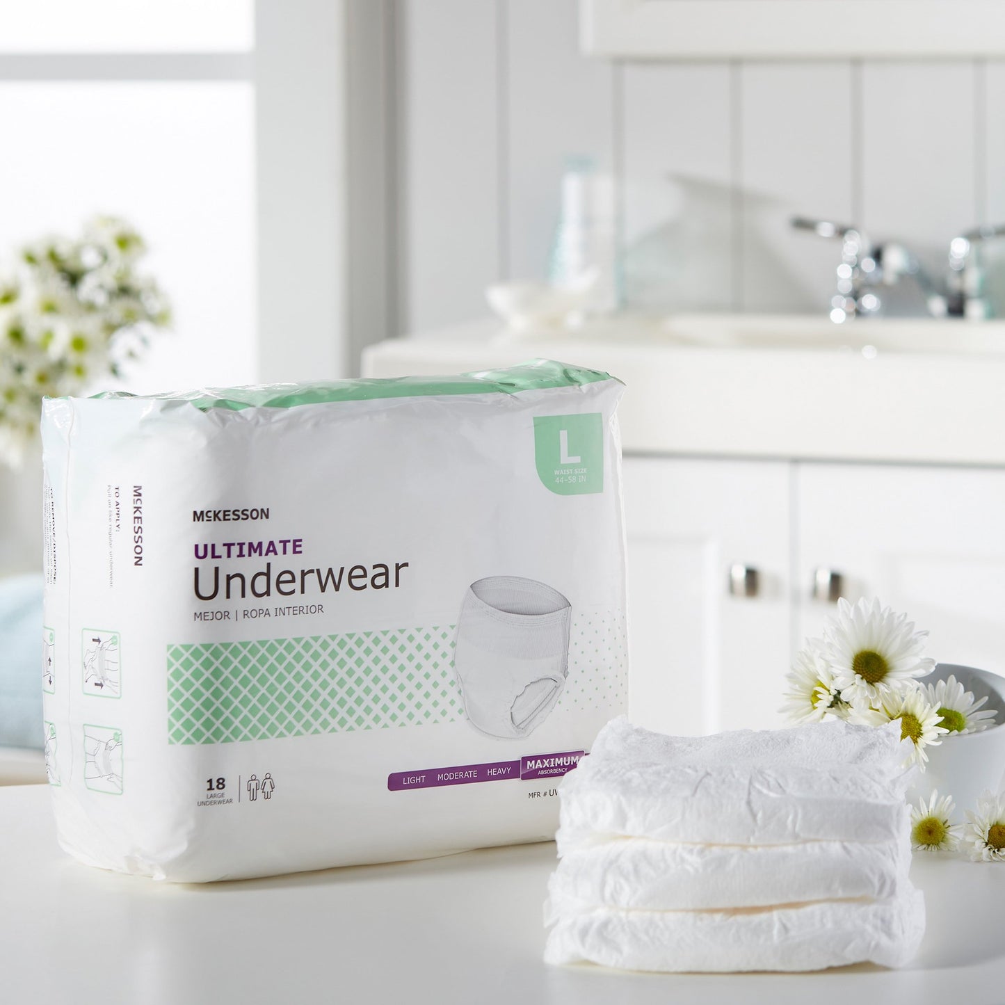 McKesson Ultimate Heavy Absorbency Incontinence Underwear, Large UW33852