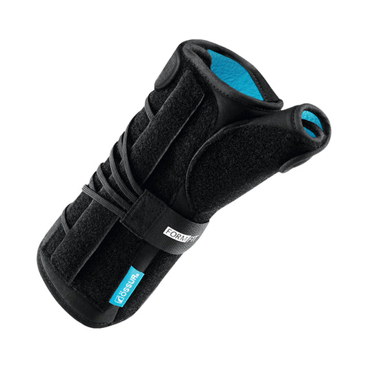 Wrist Brace with Thumb Spica Ossur® Formfit® Aluminum / Copper / Cotton / Polyamide / Polyester / Polyurethane Right Hand Black One Size Fits Most - B