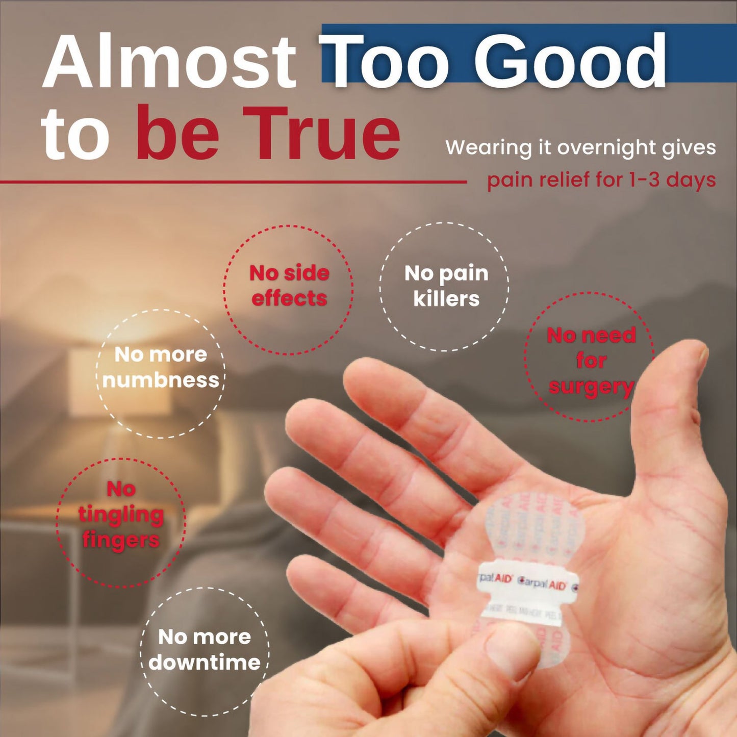 Carpal Aid® Patch Hand-Based Carpal Tunnel Support CA-30PK UNI