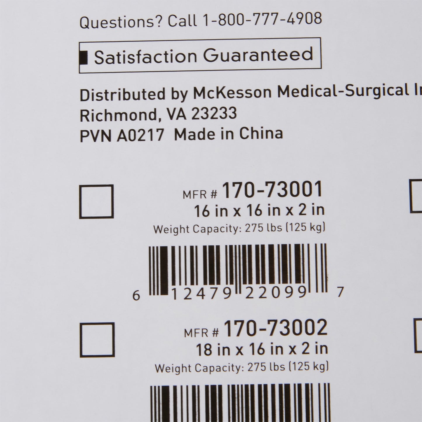 McKesson Gel Protekt Seat Cushion, 16 x 16 x 2 Inch 170-73001