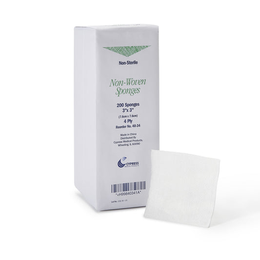 Nonwoven Sponge McKesson 3 X 3 Inch 4-Ply NonSterile 200 per Pack - 40-34