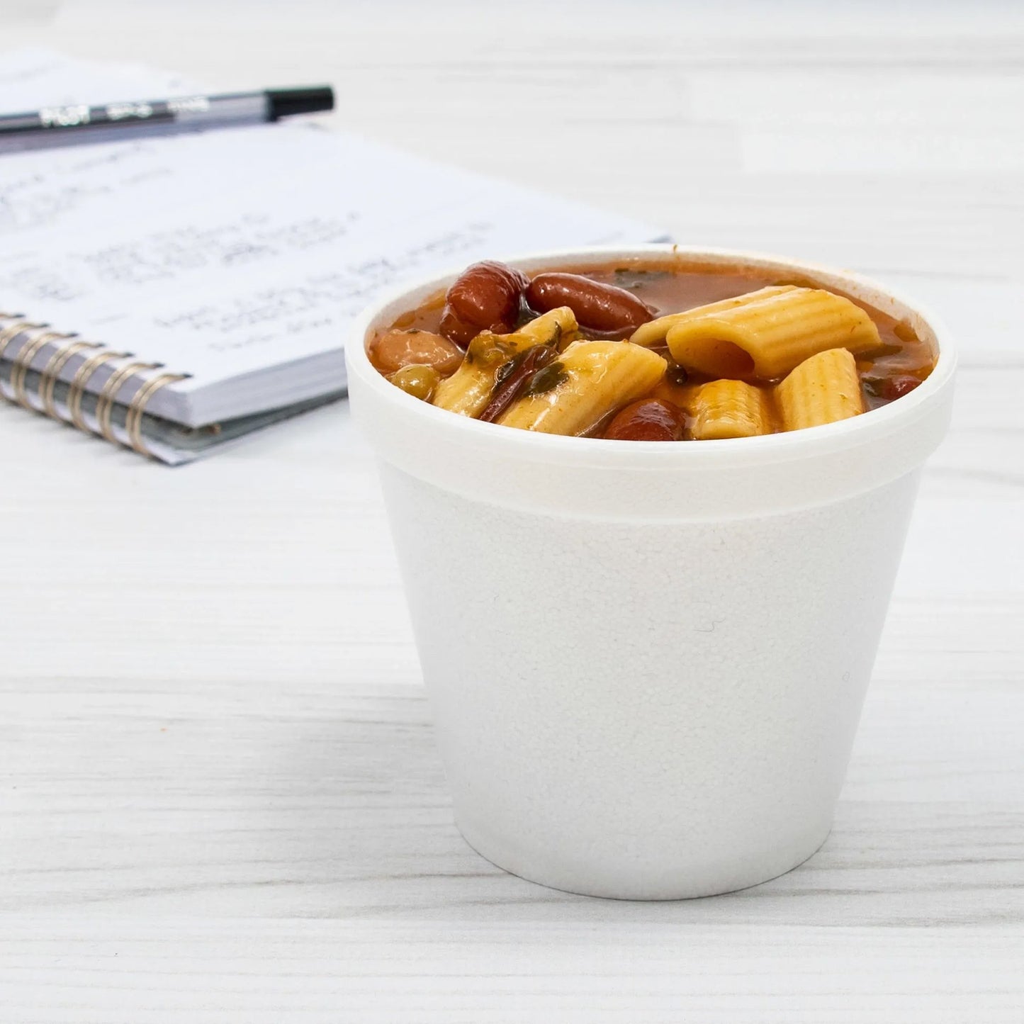 8 oz. Foam Insulated Food Container J Cup® White Single Use 8SJ12