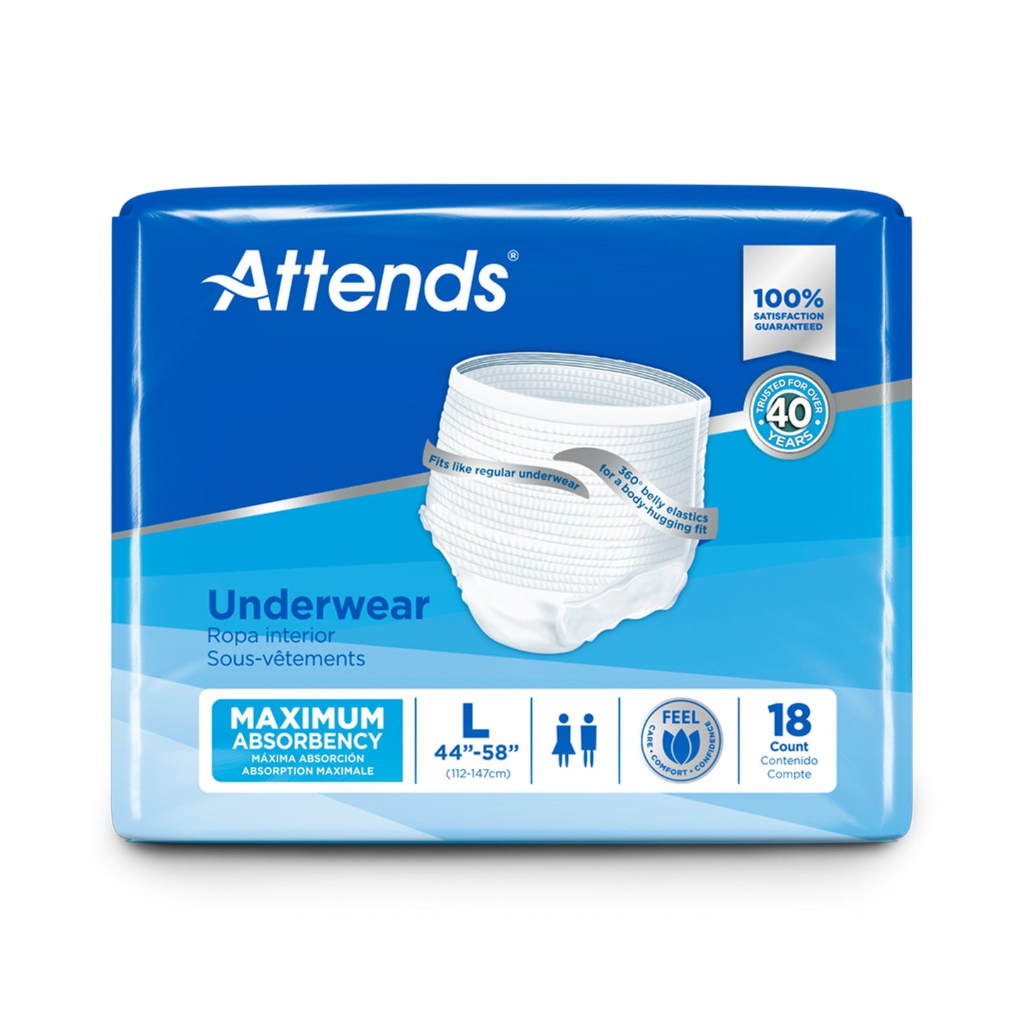 Attends® Care Adult Absorbent Underwear, Heavy Absorbency, Large, White APV30100