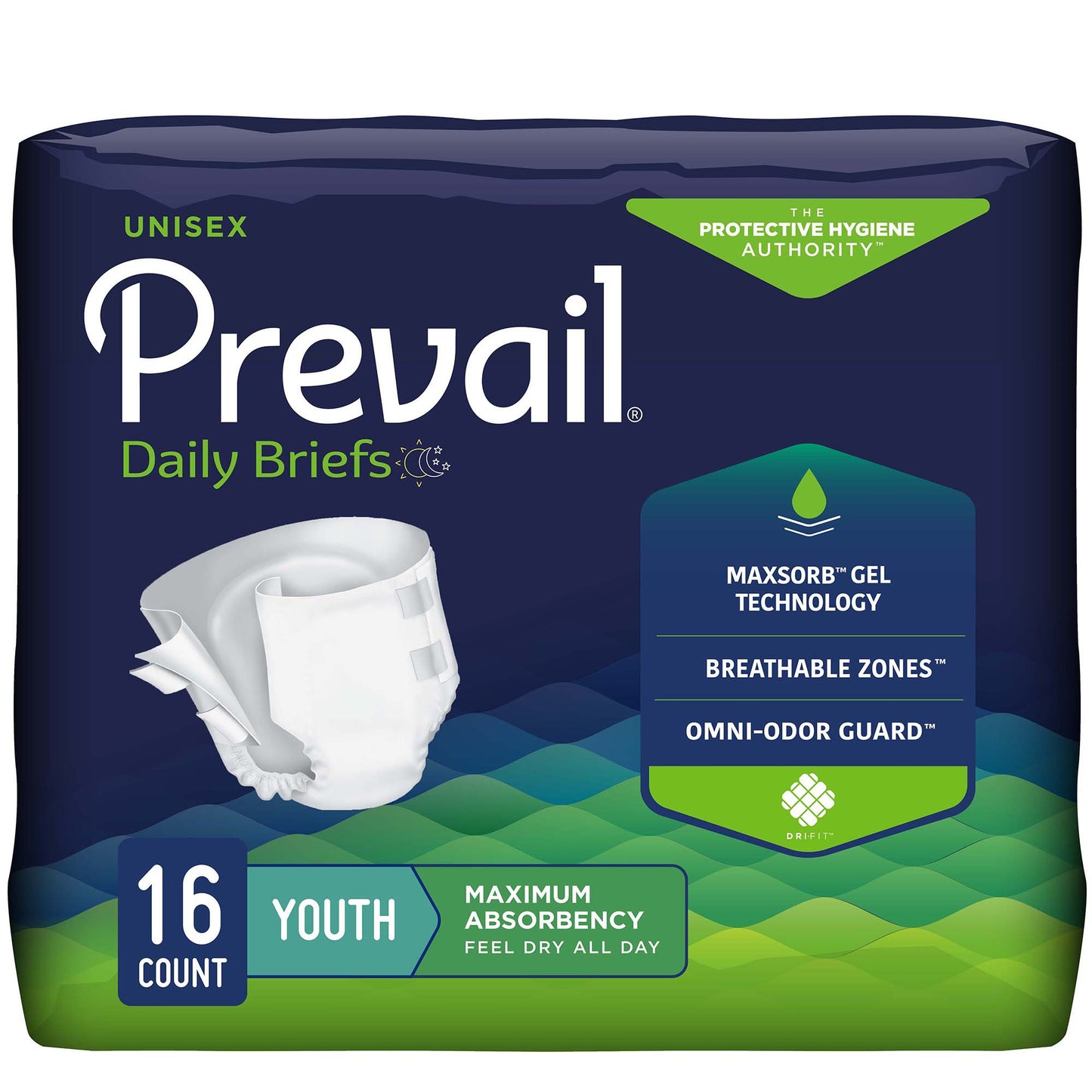 Prevail® Maximum Incontinence Brief, Extra Small (Youth) PV-015