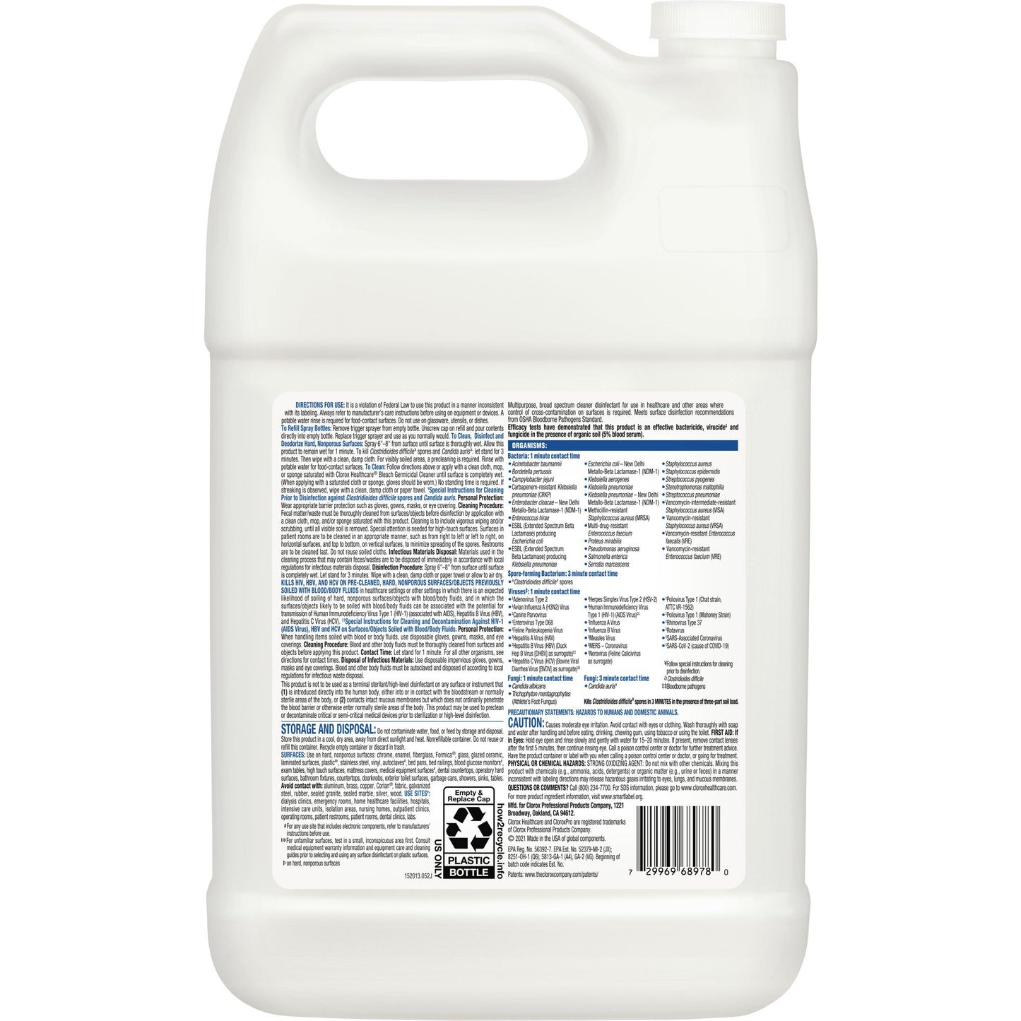 Clorox Healthcare® Bleach Germicidal Cleaner, Jug, 1 gal. 68978