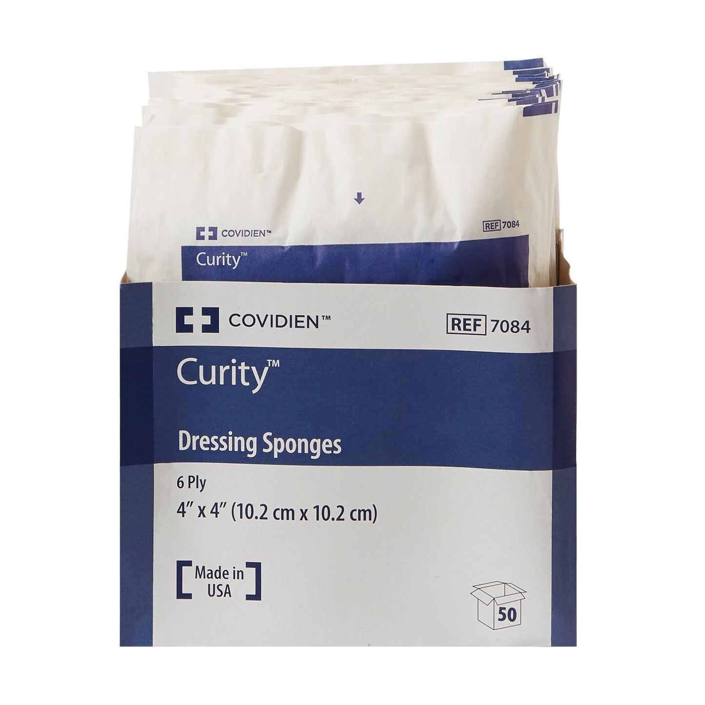 Curity™ Sterile Nonwoven Sponge, 4 x 4 Inch, 6-Ply 7084-