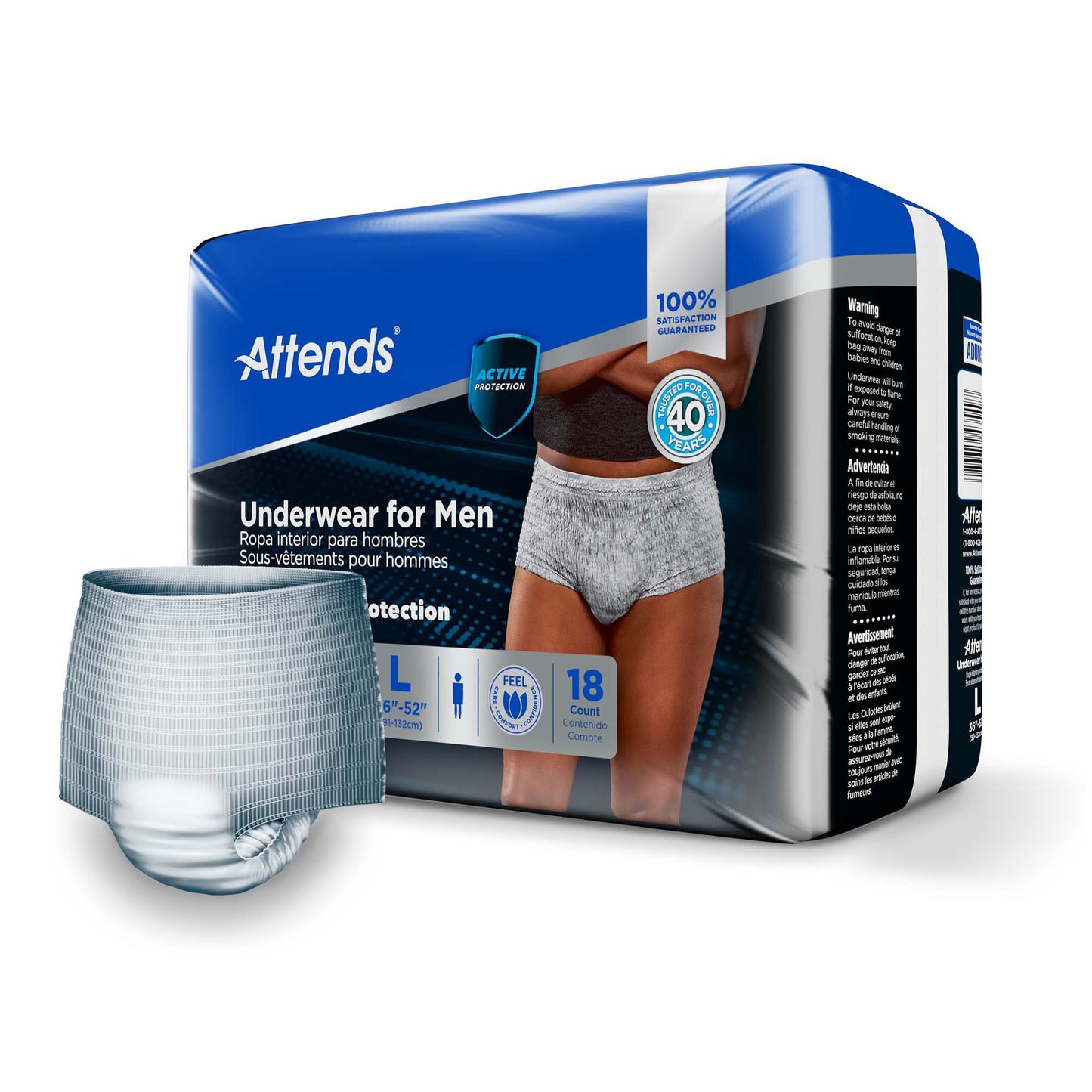 Attends® Discreet Men's Underwear, Level 5, Large ADUM35