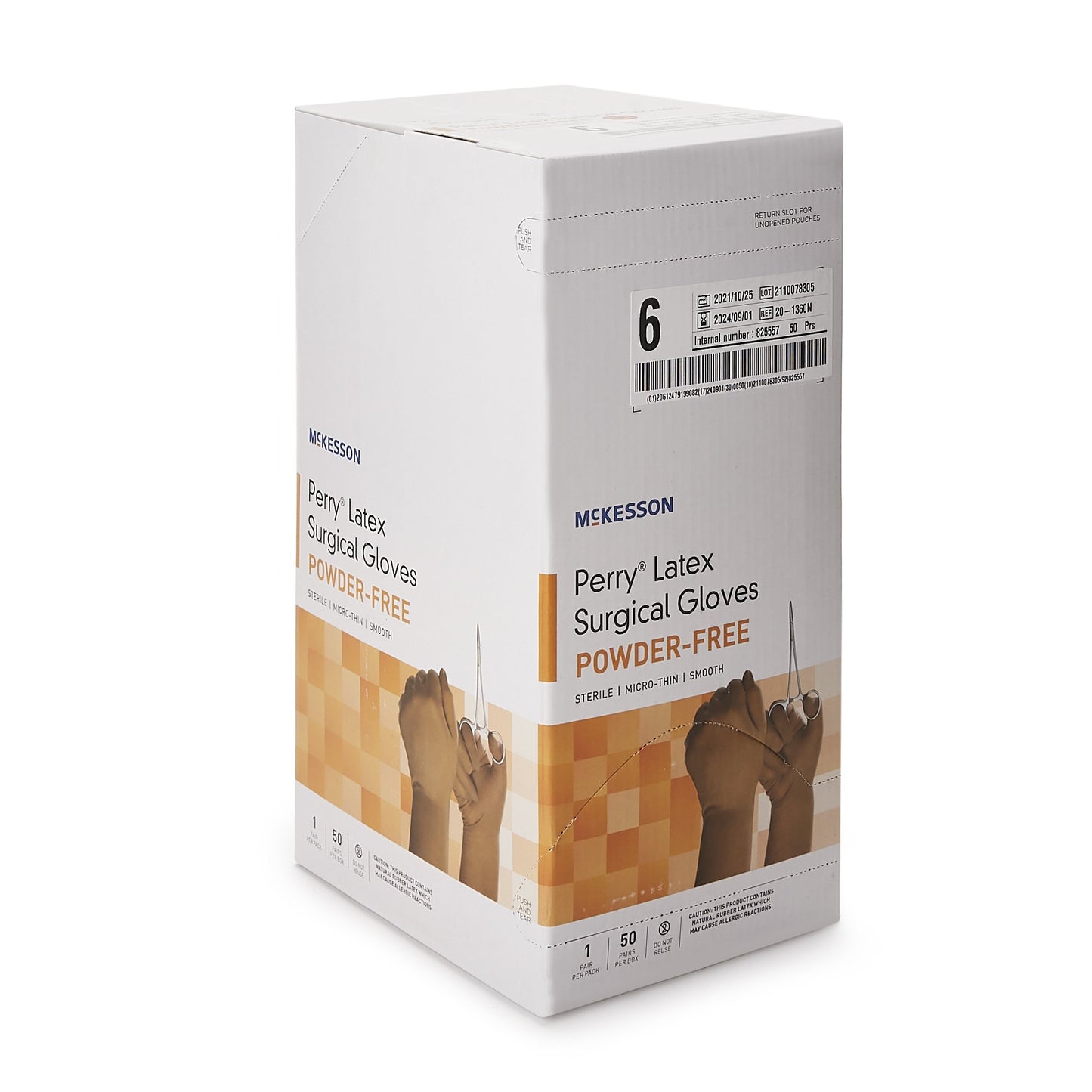 McKesson Perry® Latex Surgical Glove, Size 6, Brown 20-1360N
