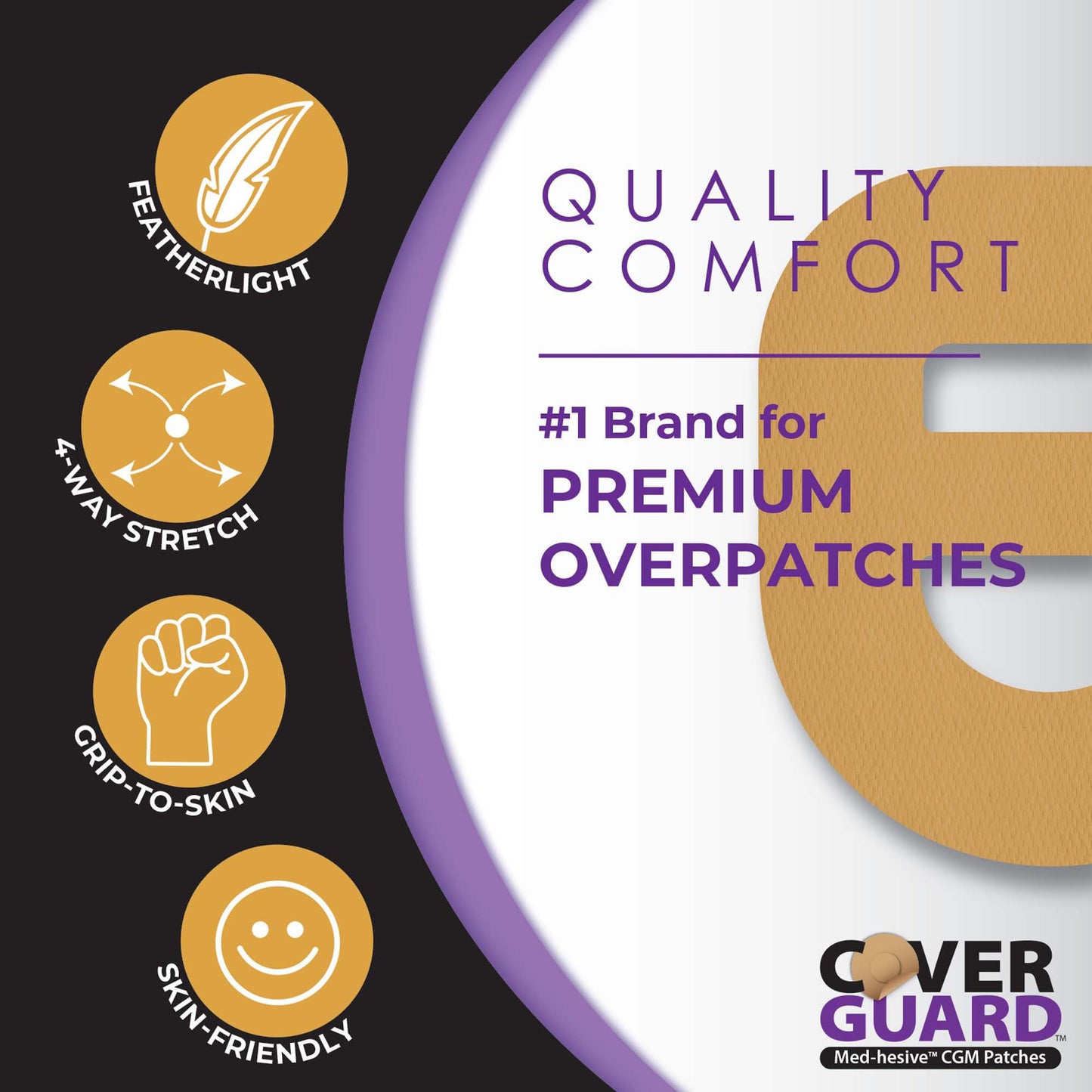 Sensor Overpatch CoverGuard Tan For Omnipod 5 Sensor 101-301T