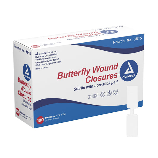 Skin Closure Strip Secure Strip™ 3/8 X 1-13/16 Inch Plastic Butterfly Closure White - 3615