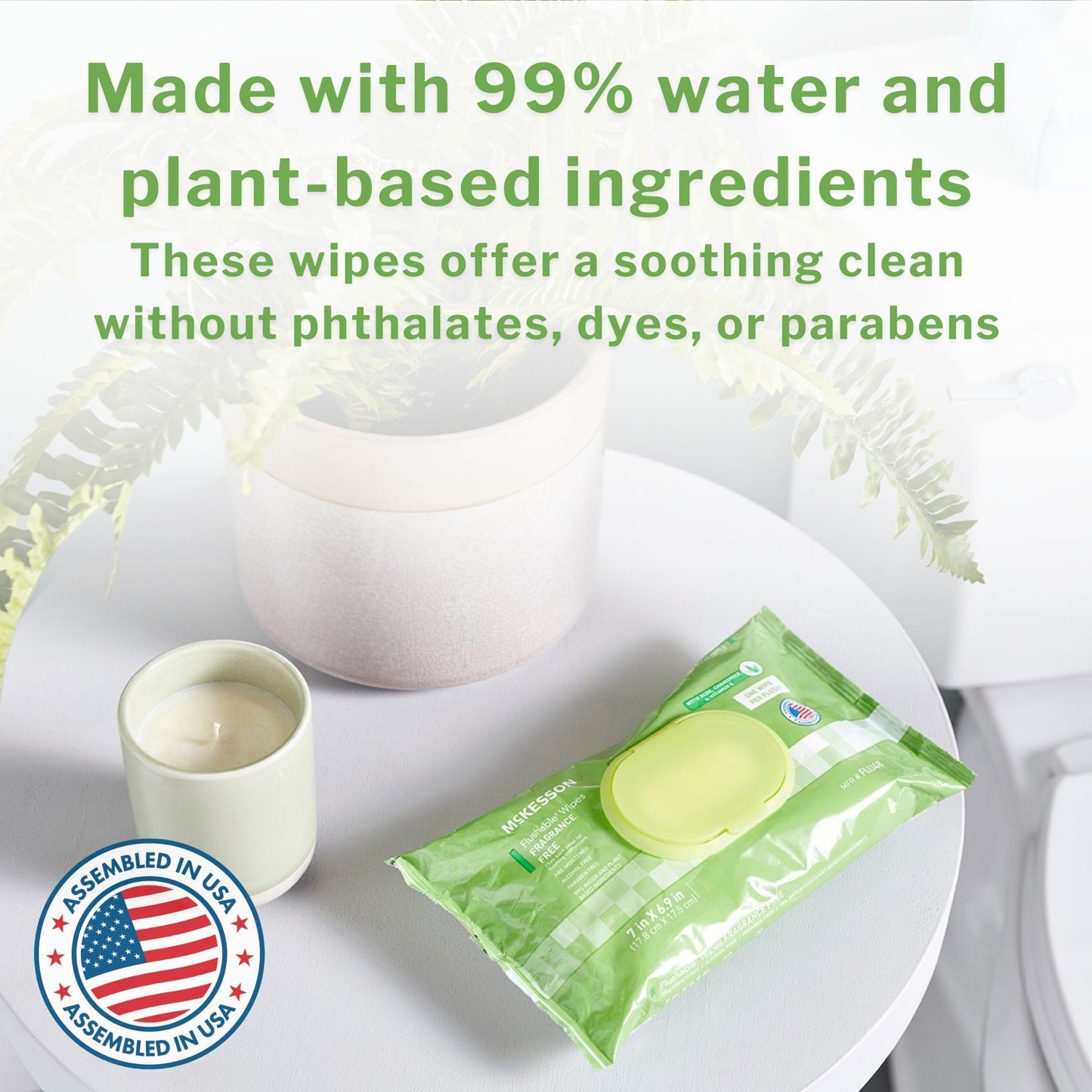 McKesson Flushable* Wet Wipes - Scented, 48 Wet Wipes per Pack FLF48