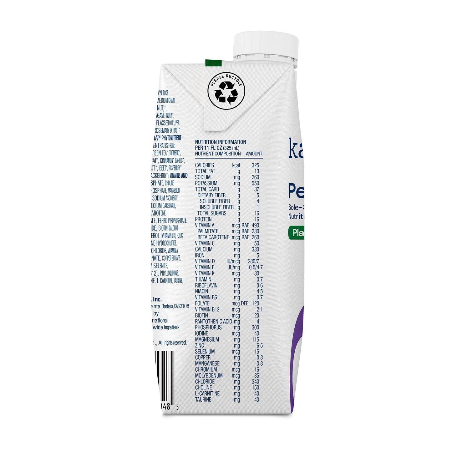 Kate Farms® Peptide 1.0 Sole-Source Nutrition Formula, 11-ounce carton 811112030492