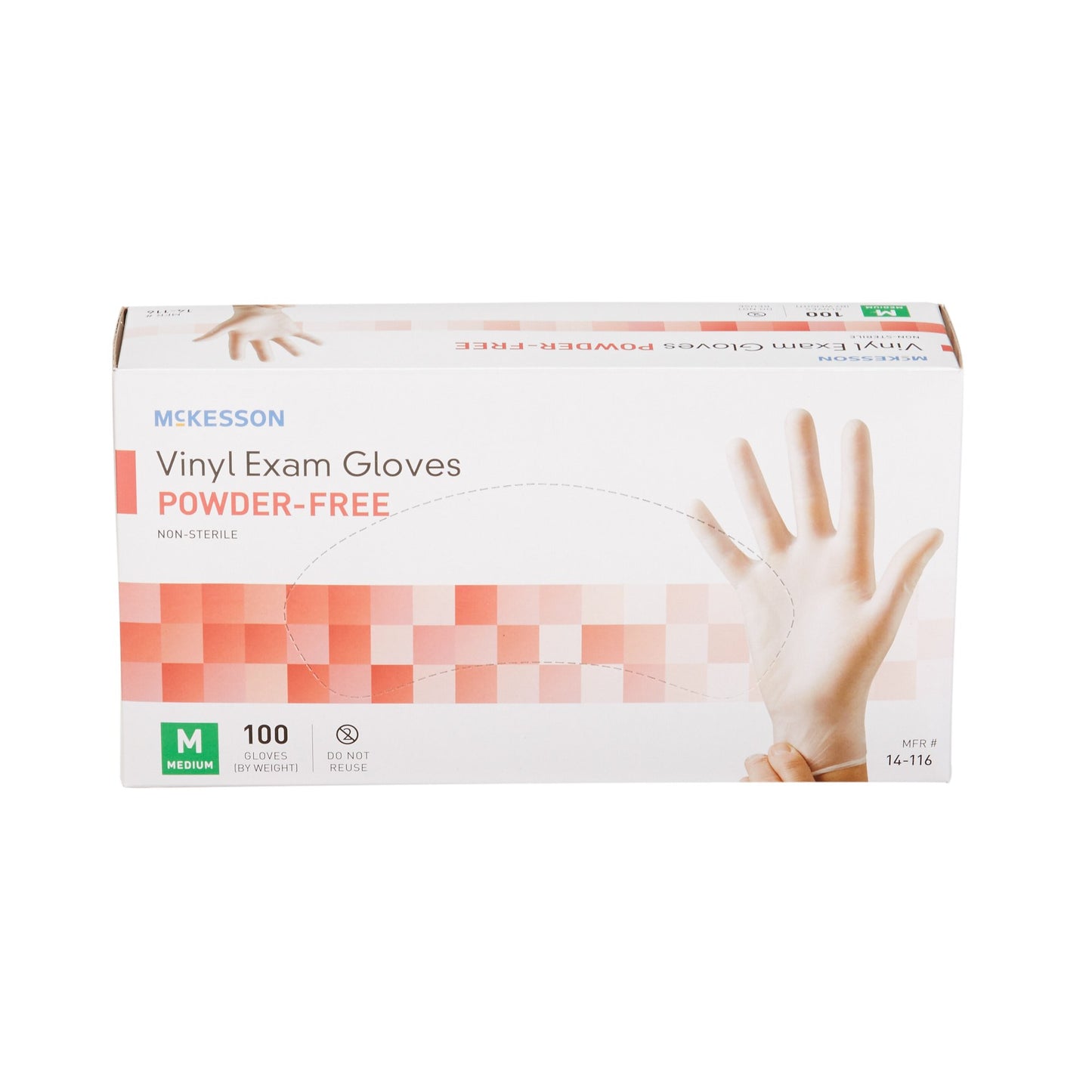 McKesson Vinyl Exam Glove, Medium, Clear 14-116