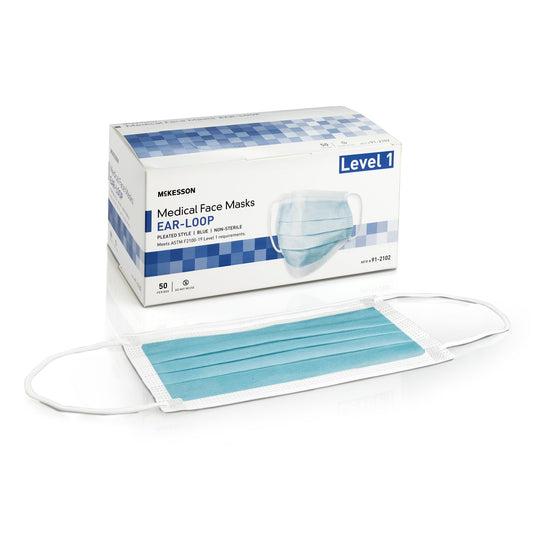 Procedure Mask McKesson ASTM Level 1 Earloops One Size Fits Most - 91-2102