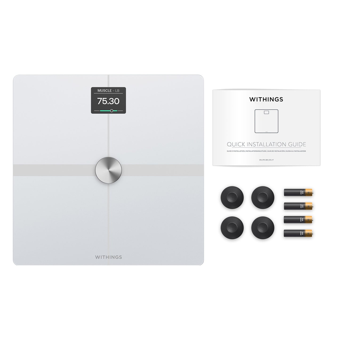 Withings Body Smart Wi-Fi Smart Scale, White WBS13-WHITE-ALL-INTER