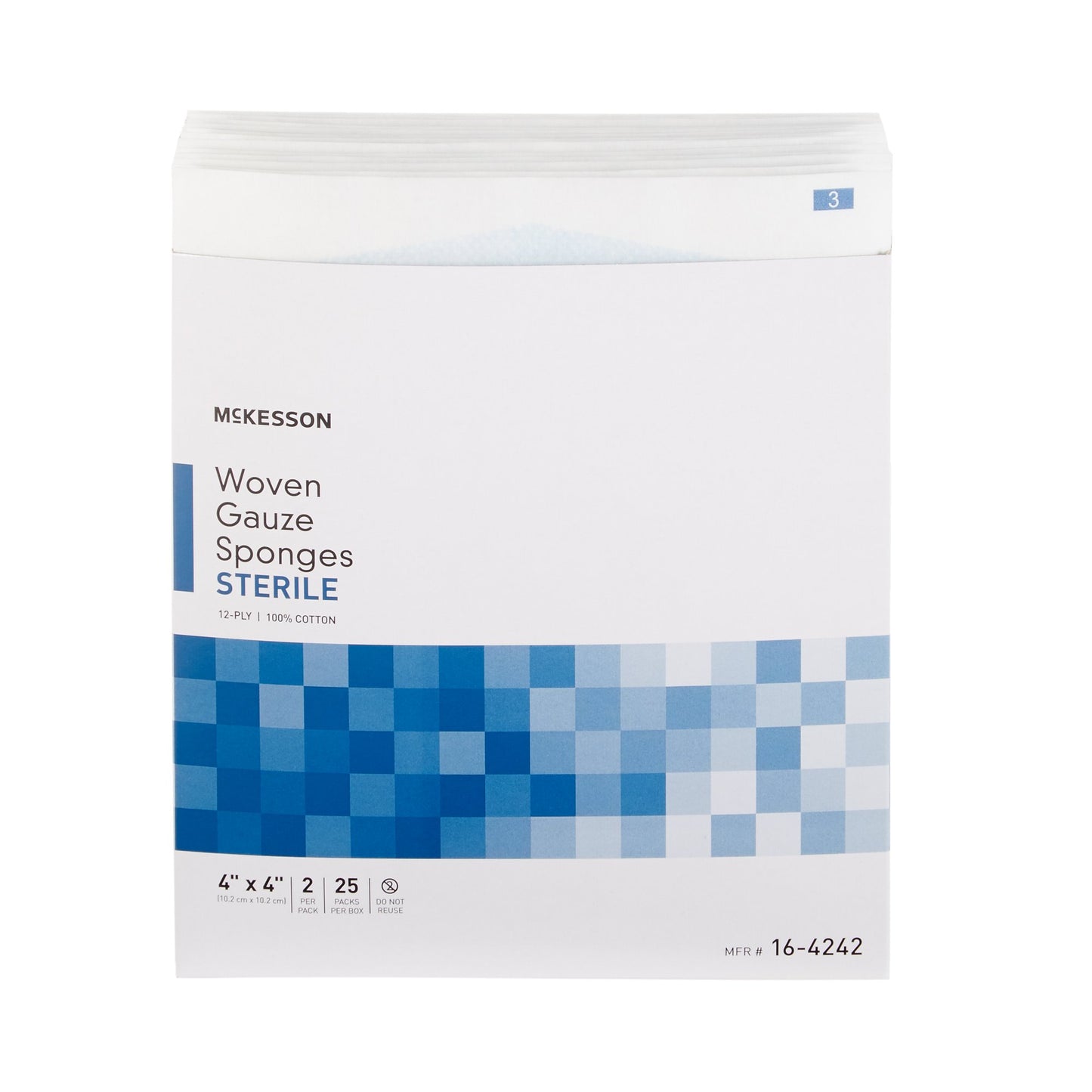 McKesson Sterile Gauze Sponge, 4 x 4 Inch, 12-Ply 16-4242