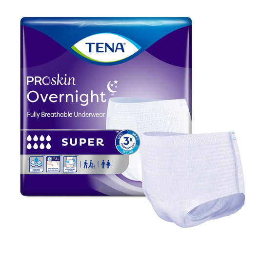 Tena® ProSkin Overnight™ Super Fully Breathable Underwear, Large 72325