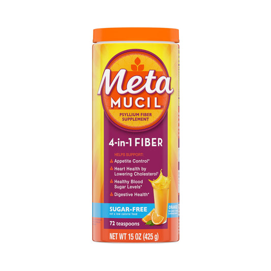 Fiber Supplement Metamucil® Orange Flavor Powder 15 oz. 3.4 Gram Strength Psyllium Husk - 37000002402