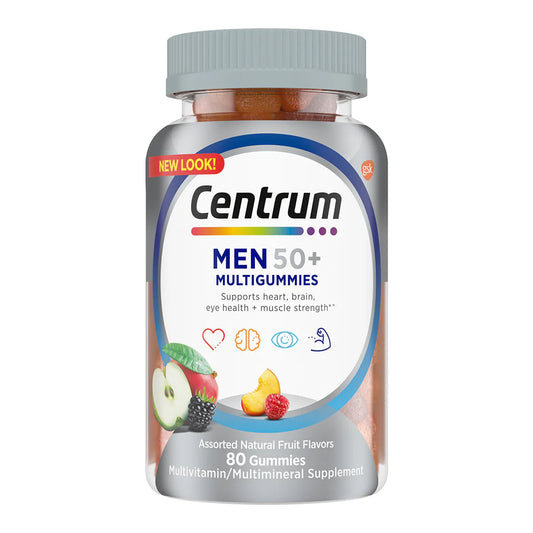 Multivitamin Supplement Centrum® Men 50+ Gummy 80 per Bottle Fruit Flavor - 30573128676