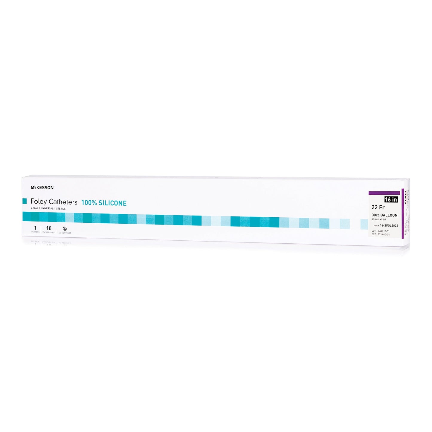 Foley Catheter McKesson 2-Way Standard Tip 30 cc Balloon 22 Fr. Silicone - 16-SFOL3022