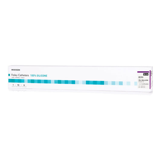 Foley Catheter McKesson 2-Way Standard Tip 30 cc Balloon 22 Fr. Silicone - 16-SFOL3022
