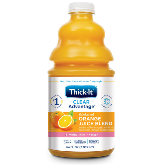 Thickened Beverage Thick-It® Clear Advantage® 64 oz. Bottle Orange Flavor Liquid IDDSI Level 2 Mildly Thick - B477-A5044