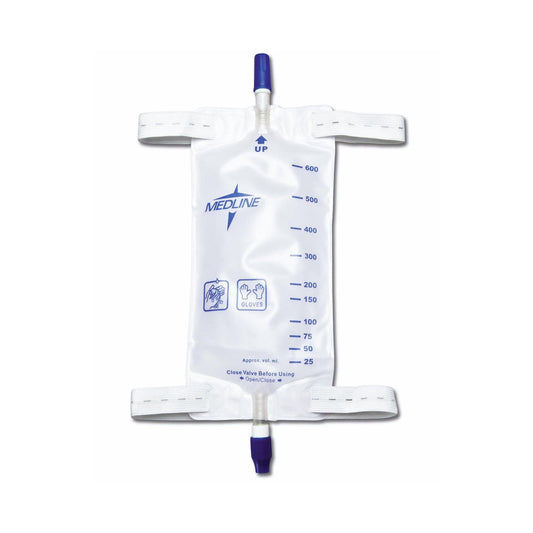 Urinary Leg Bag Medline® Anti-Reflux Valve Sterile 600 mL Vinyl - DYND12574