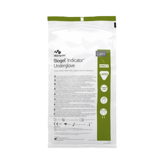 Surgical Underglove Biogel® Indicator™ Underglove Size 8.5 Sterile Latex Standard Cuff Length Smooth Green Not Chemo Approved - 31285