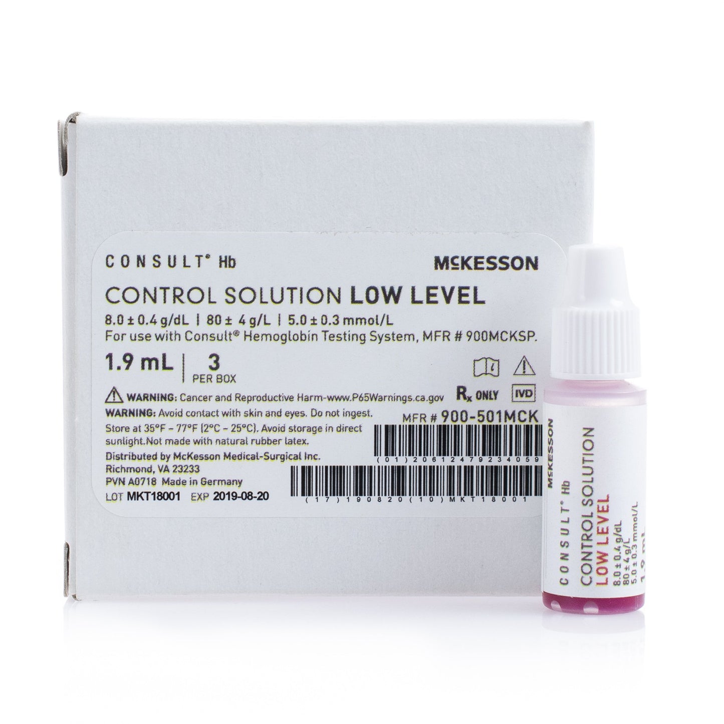 McKesson Brand McKesson Consult Hb Control, Hemoglobin test 900-501MCK, Box of 3