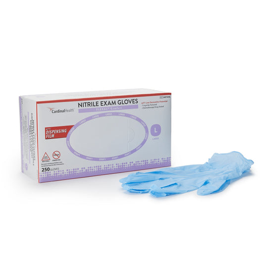 Exam Glove FLEXAL™ Comfort Large NonSterile Nitrile Standard Cuff Length Textured Fingertips Blue Chemo Tested - 88FS04L