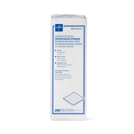 Medline Gauze Sponge, 3 x 3 Inch, 12-Ply NON25312