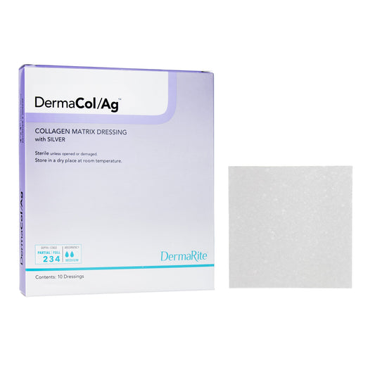 Silver Collagen Dressing DermaCol/Ag™ 2 X 2 Inch Square Sterile - 00502E