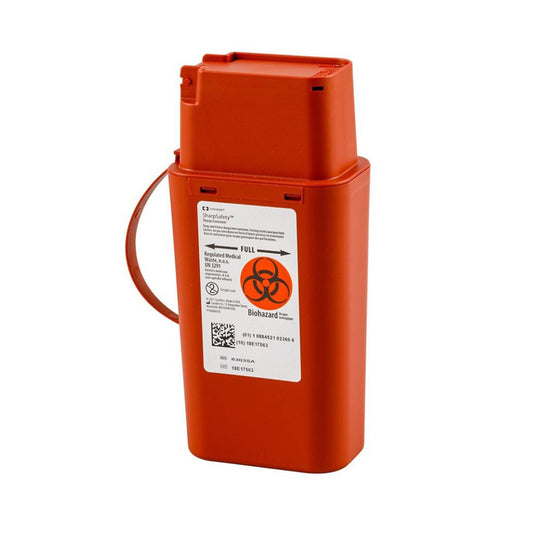 Pocket Shuttle Sharps Container SharpSafety™ Red Base 8-3/4 H X 2-1/2 D X 4-1/2 W Inch Vertical Entry 0.25 Gallon - 8303SA