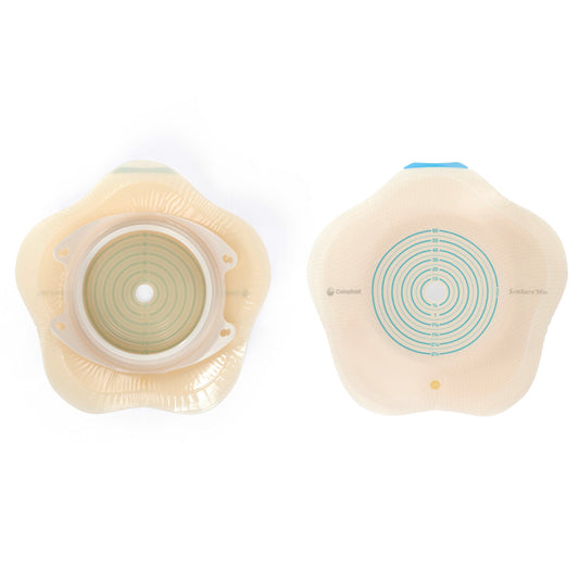 Ostomy Barrier SenSura® Mio Convex Flip Trim to Fit, Extended Wear Elastic Adhesive 70 mm Flange Yellow Code System 3/8 to 2-9/16 Inch Opening - 18530
