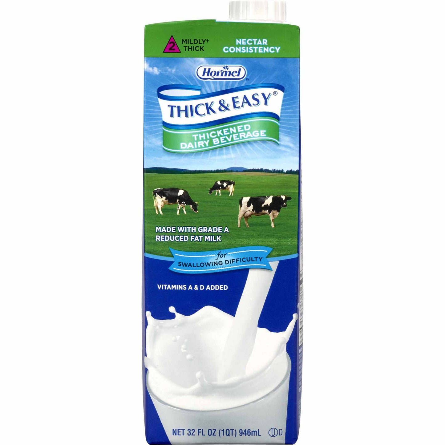 Thickened Beverage Thick & Easy® Dairy 32 oz. Carton Milk Flavor Liquid IDDSI Level 2 Mildly Thick - 73625